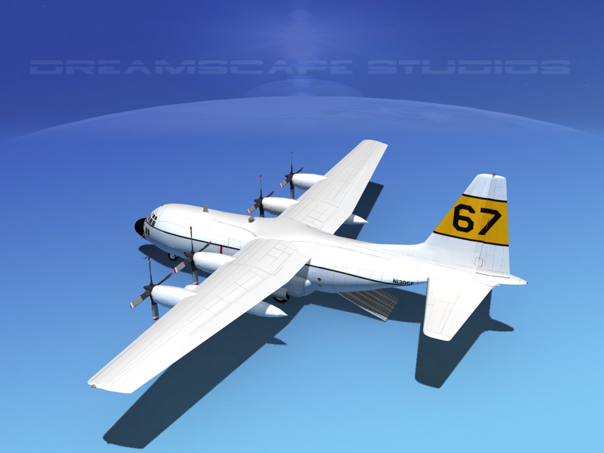 Lockheed C-130 Hercules Tanker Transport 3D model_11