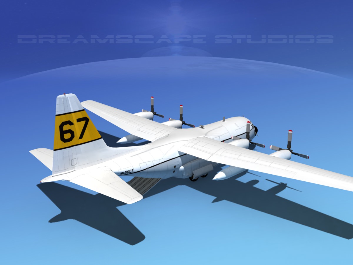 Lockheed C-130 Hercules Tanker Transport 3D model_9