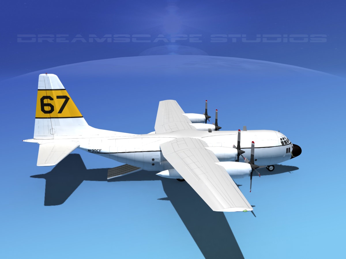 Lockheed C-130 Hercules Tanker Transport 3D model_8