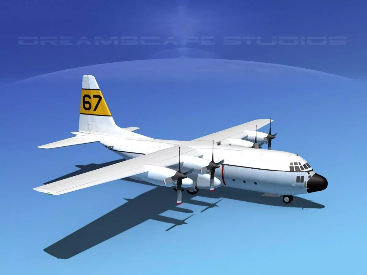 Lockheed C-130 Hercules Tanker Transport 3D model_0