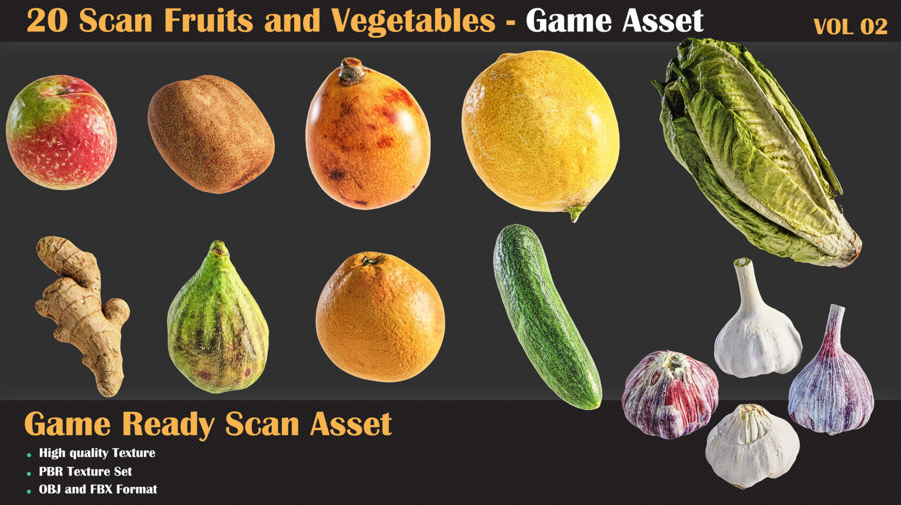 20 Fruit and Vegetation Scan Model VOL02 3D model_4