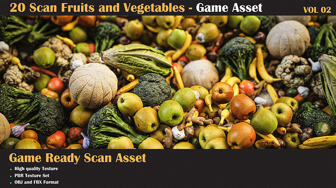 20 Fruit and Vegetation Scan Model VOL02   3D model