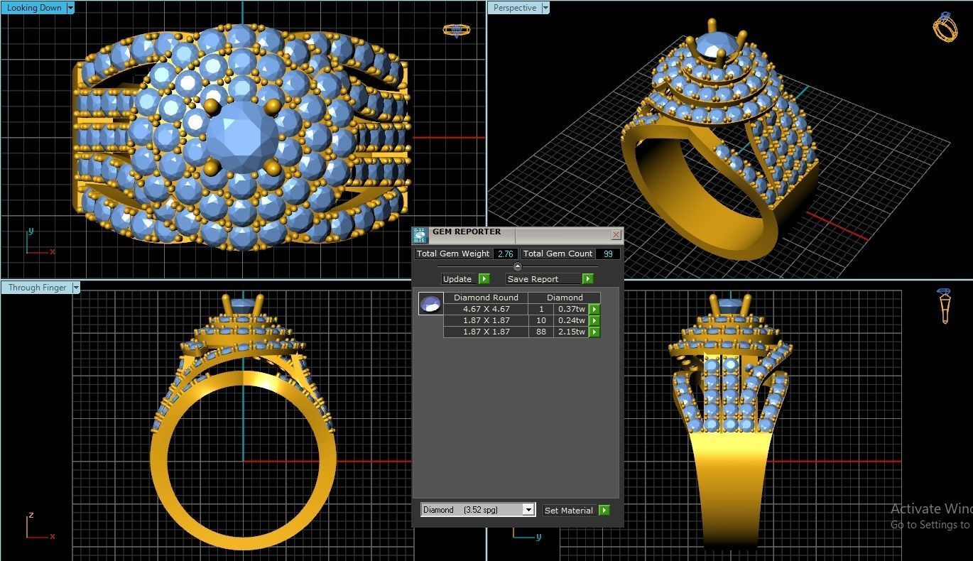 Diamond Ring 3D print model_1