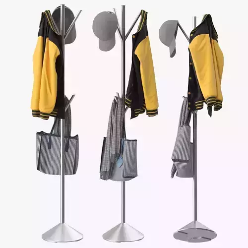 Pegs Coat Rack Steel 3D model