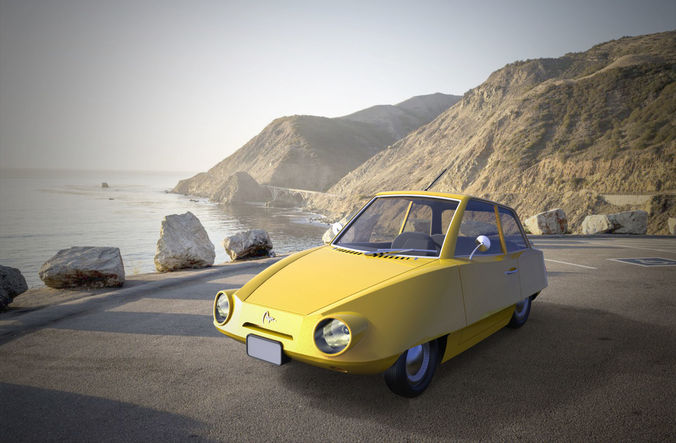 Old Mini Car Design 3D model