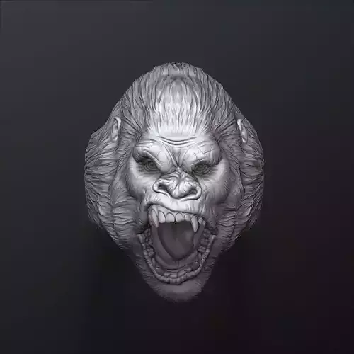 Gorilla Head Ring V2 3D print model