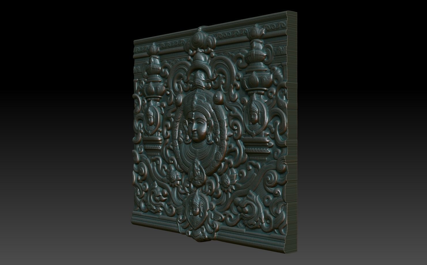 Indian Temple Wall basrelief 06 240613 3D print model_1