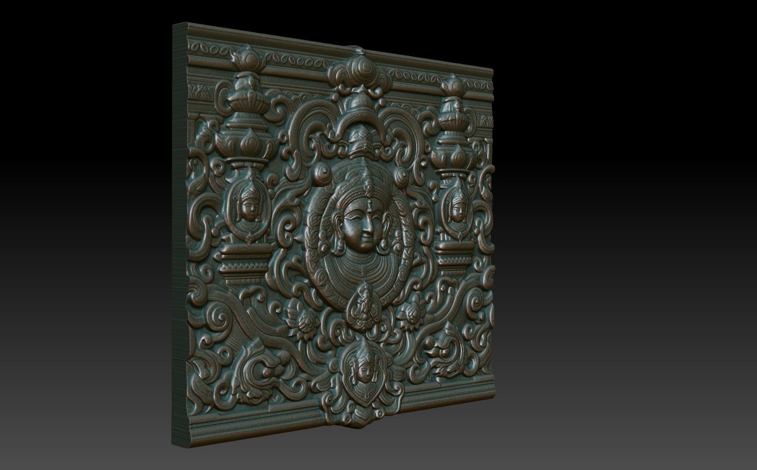 Indian Temple Wall basrelief 06 240613 3D print model_2