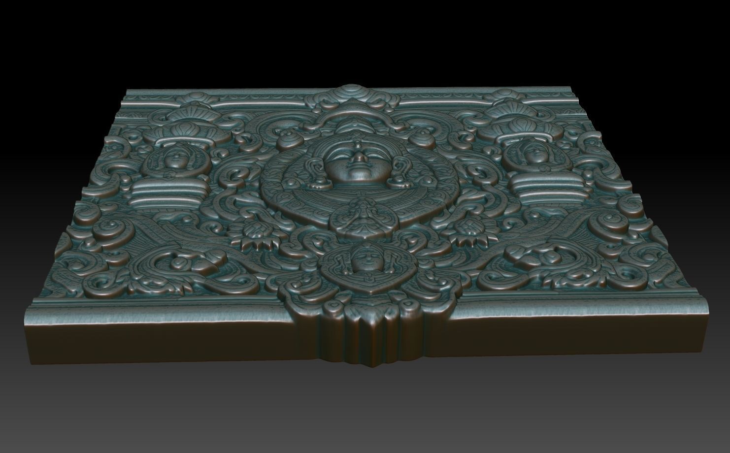Indian Temple Wall basrelief 06 240613 3D print model_4