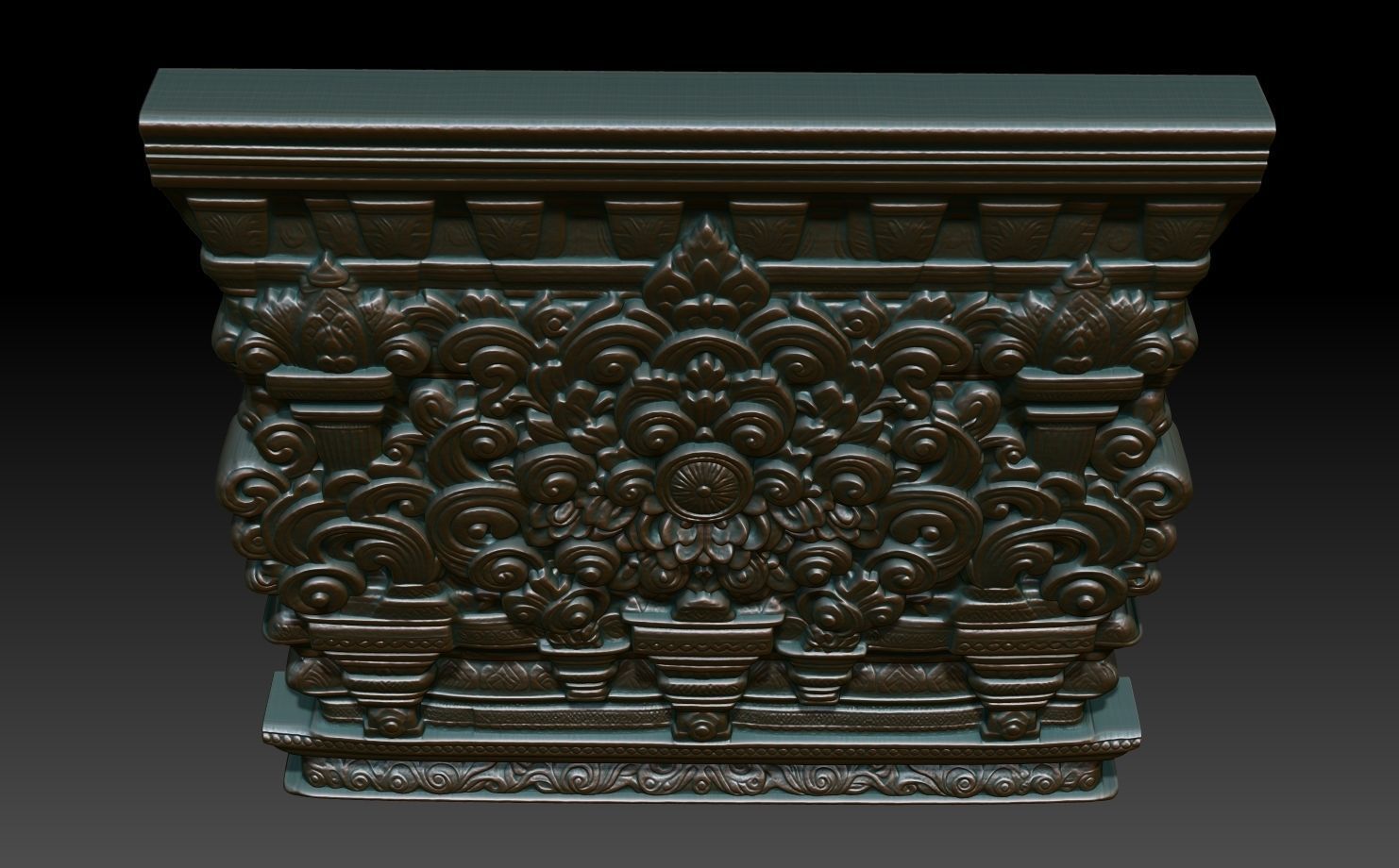 Indian Temple Wall basrelief 04 240613 3D print model_3