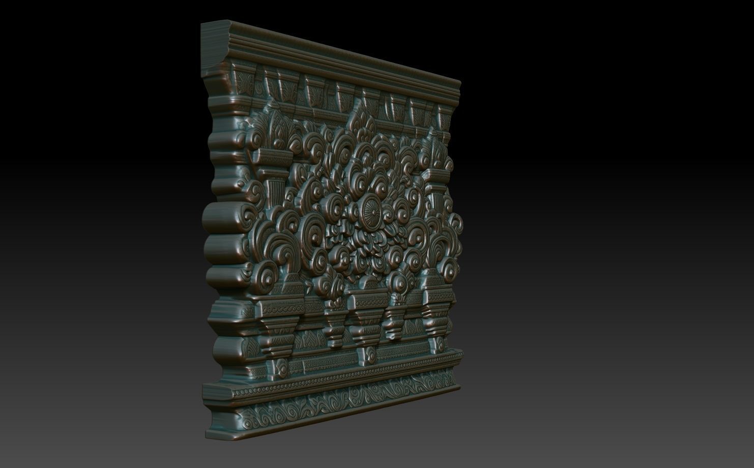 Indian Temple Wall basrelief 04 240613 3D print model_2