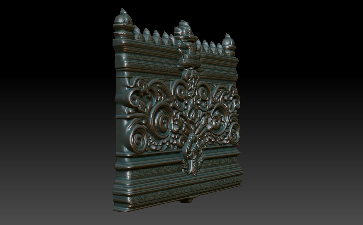 Indian Temple Wall basrelief 02 240613 3D print model_2