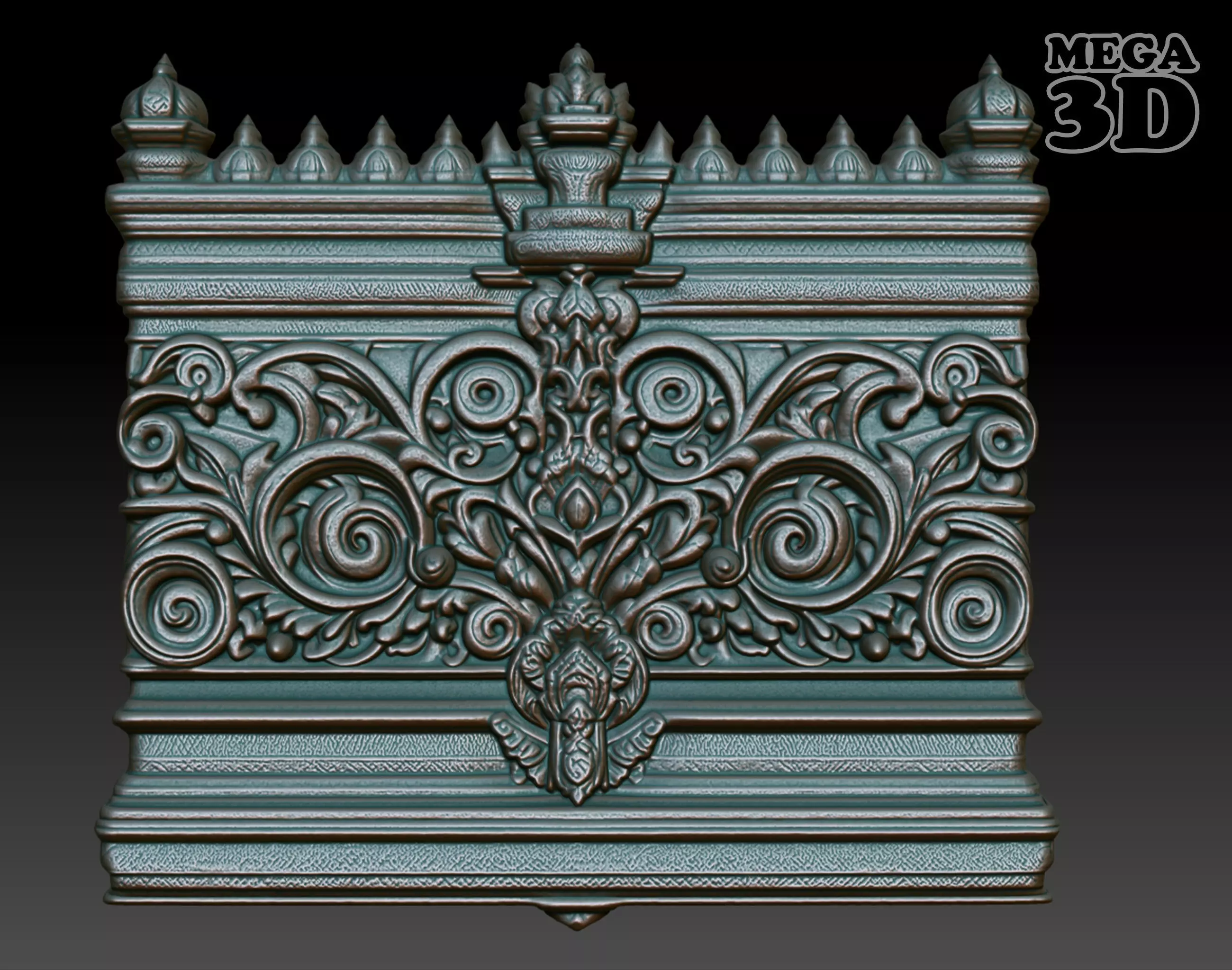 Indian Temple Wall basrelief 02 240613 3D print model_0