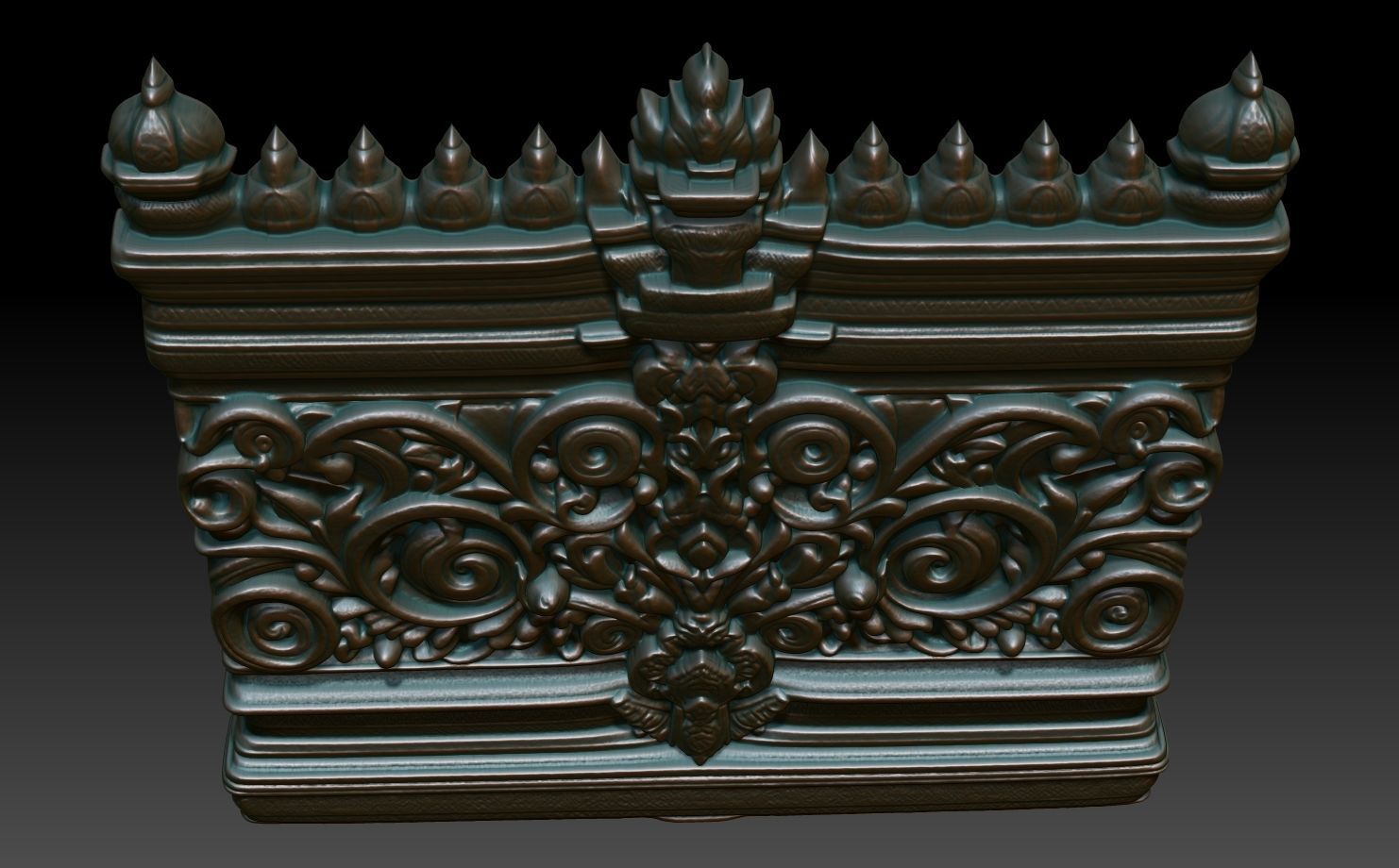 Indian Temple Wall basrelief 02 240613 3D print model_3