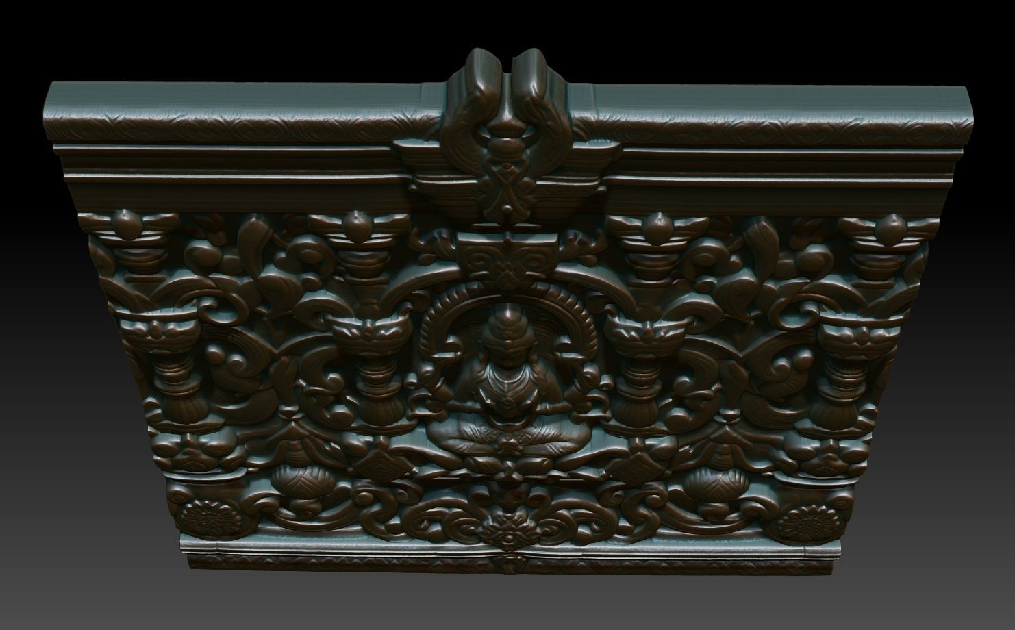 Indian Temple Wall basrelief 01 240613 3D print model_3