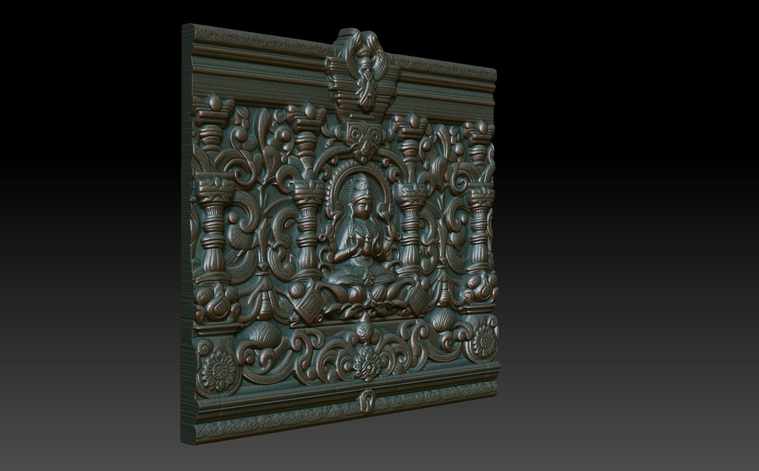 Indian Temple Wall basrelief 01 240613 3D print model_2
