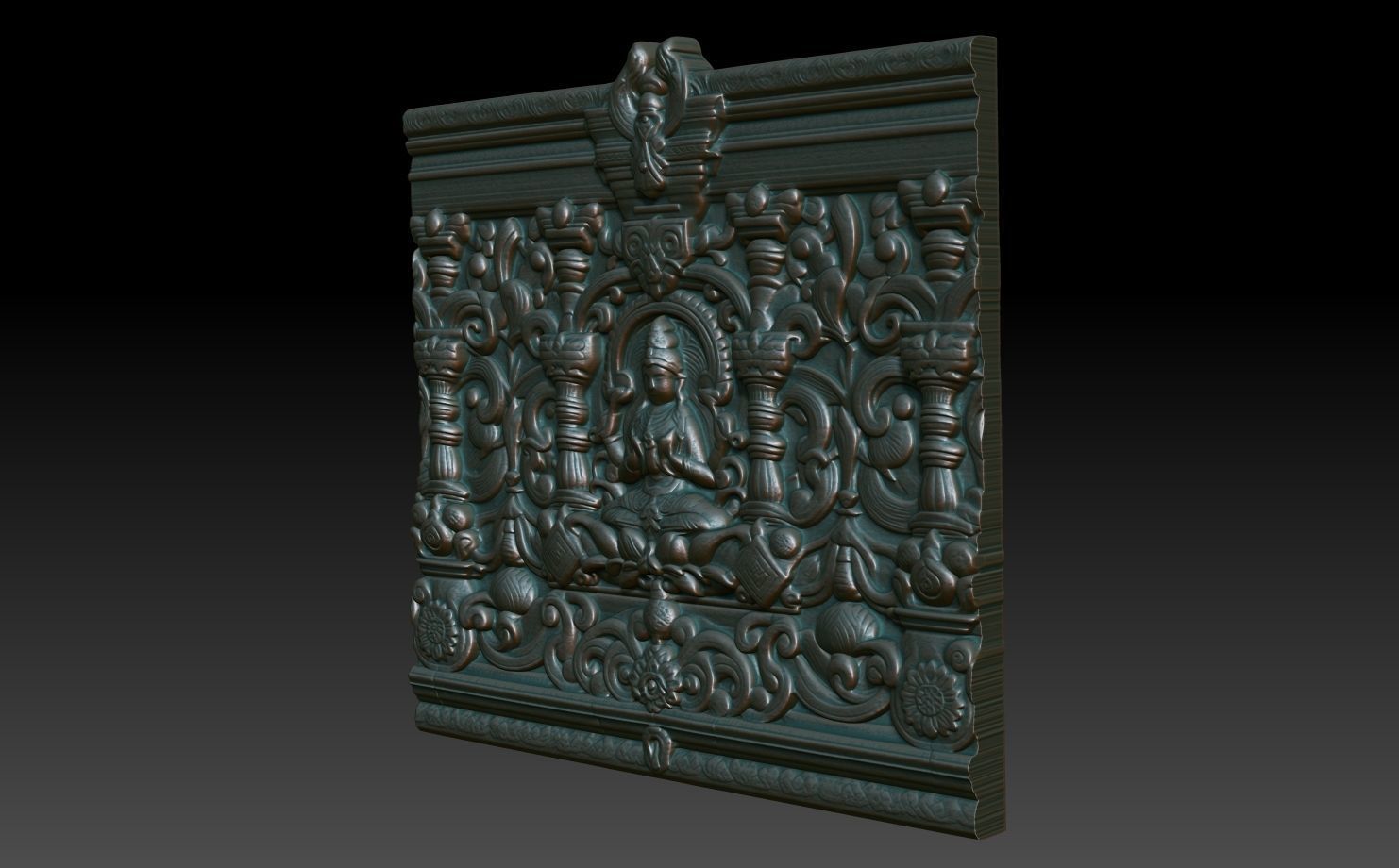 Indian Temple Wall basrelief 01 240613 3D print model_1
