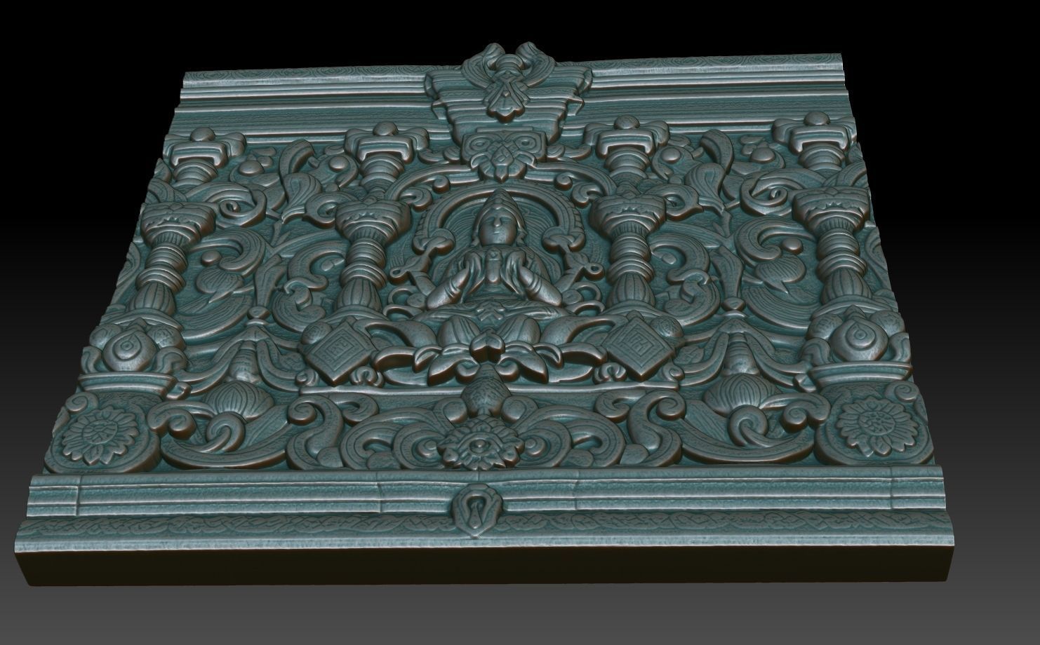 Indian Temple Wall basrelief 01 240613 3D print model_4