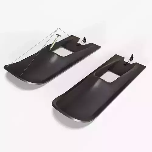 Helicopter Skis L44000 Low-poly 3D model