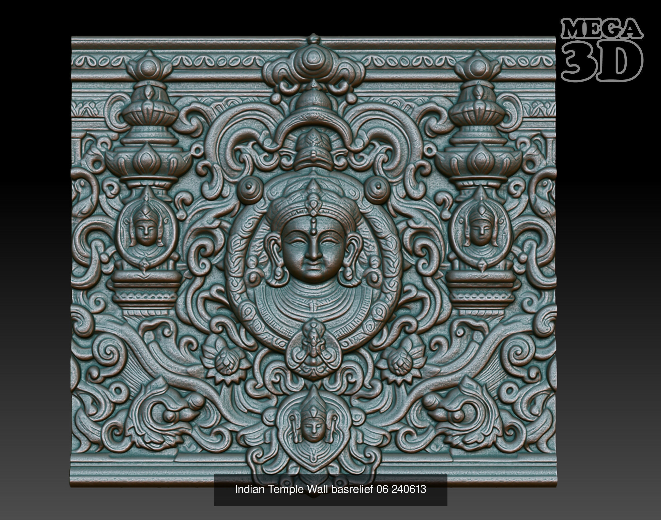 Indian Temple Wall basrelief Pack 240613 3D Model Collection_4