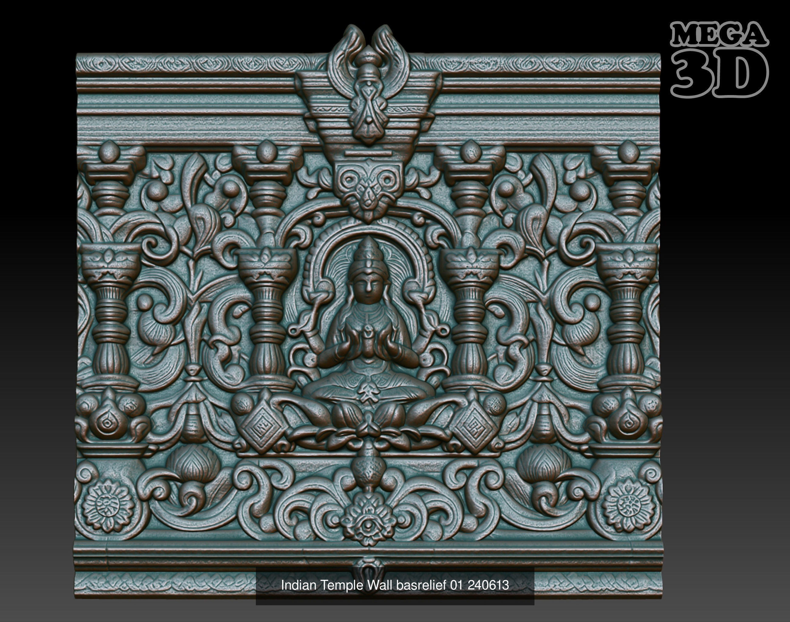 Indian Temple Wall basrelief Pack 240613 3D Model Collection_9