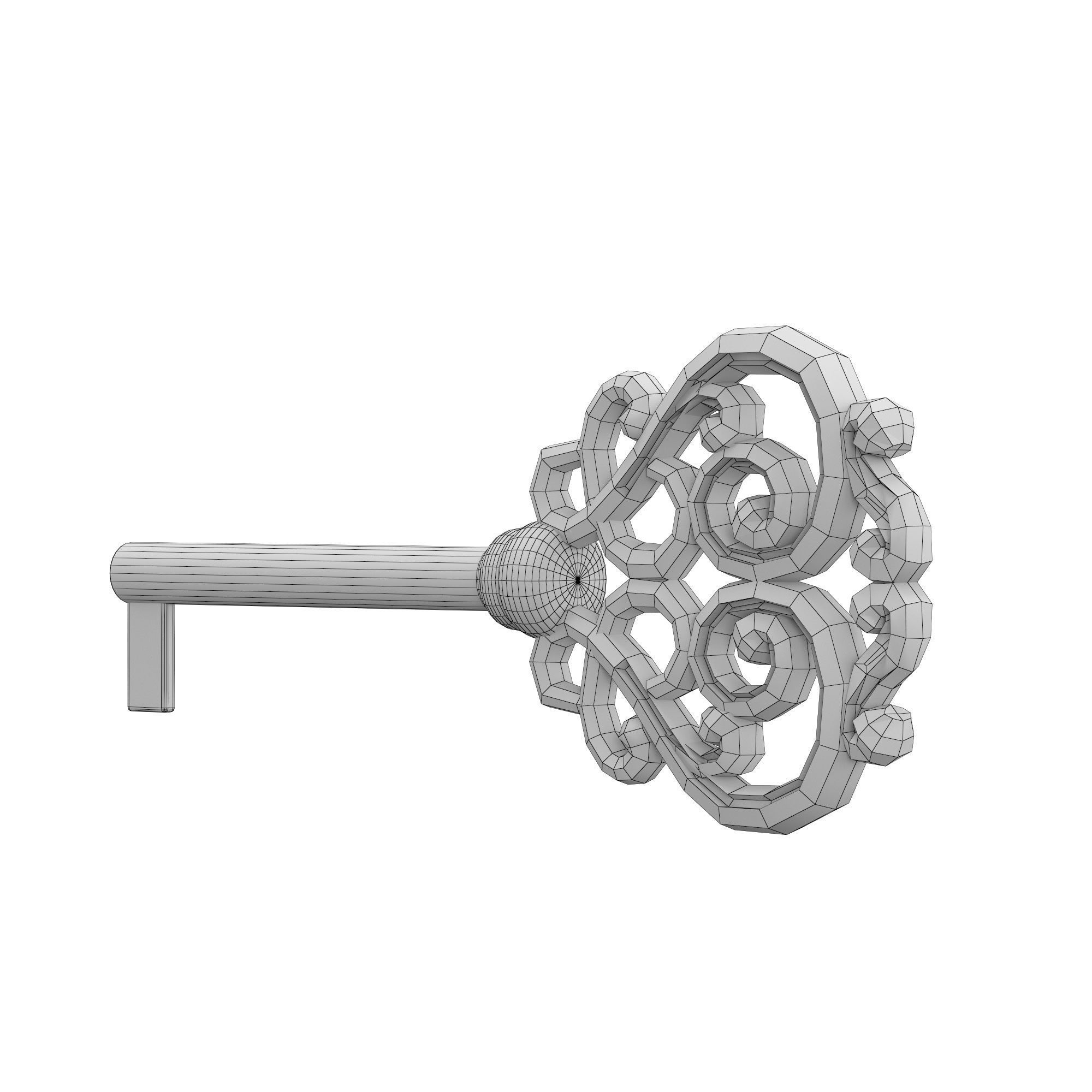 Golden key Pinocchio 3D model_4