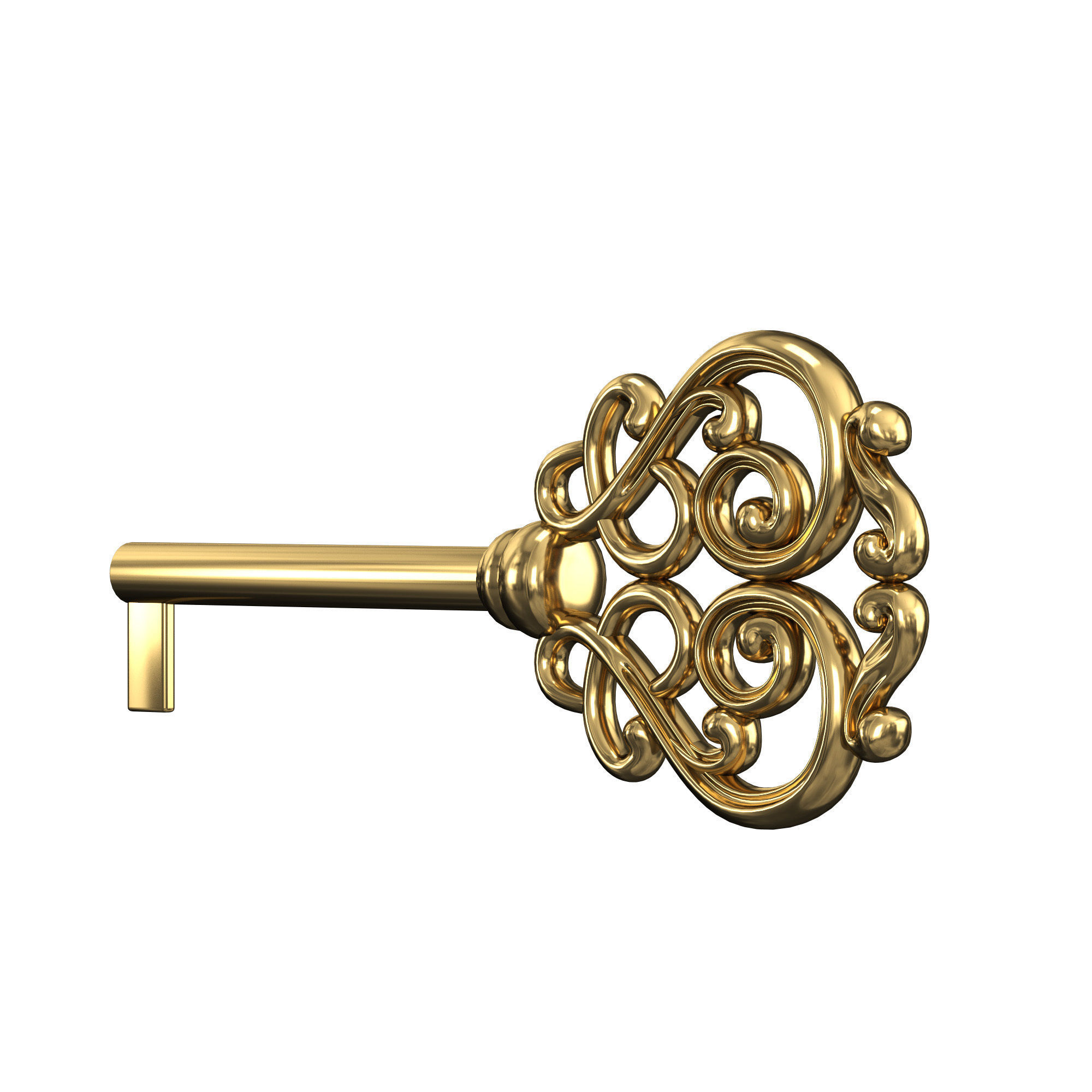 Golden key Pinocchio 3D model_3