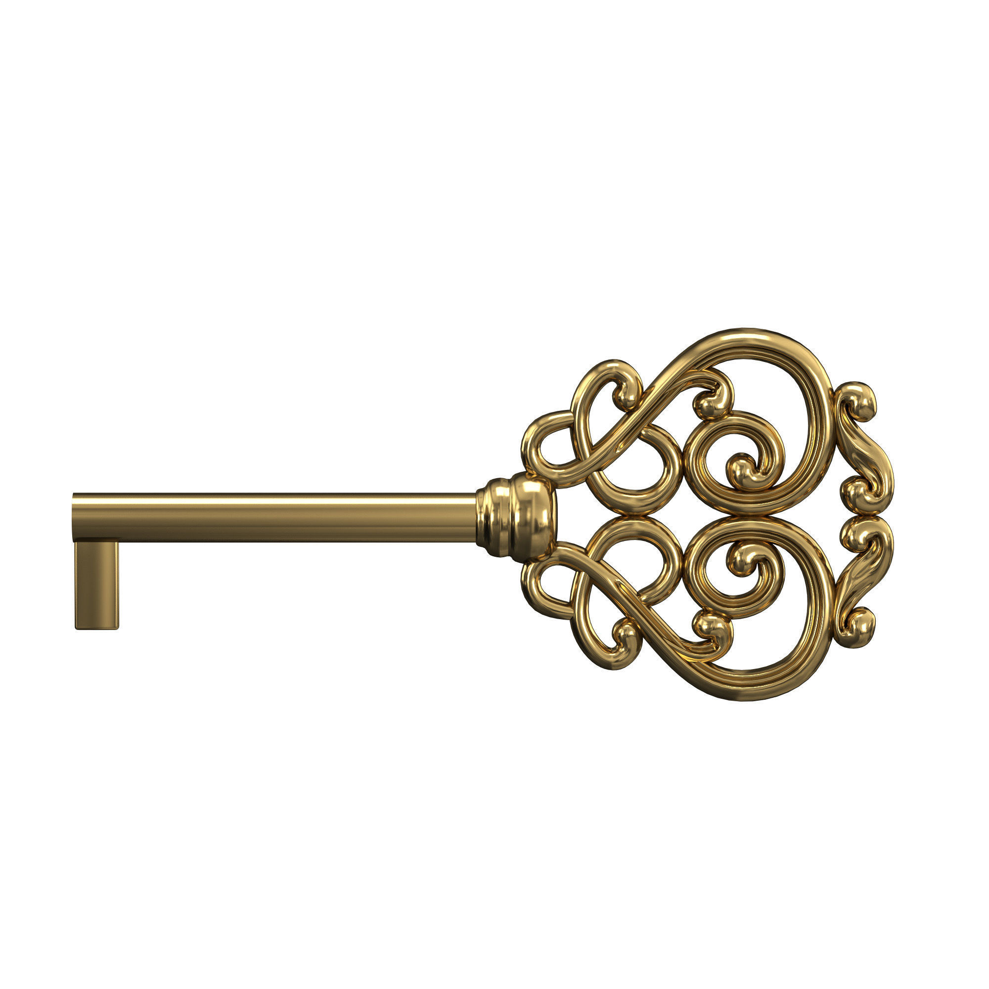 Golden key Pinocchio 3D model_1