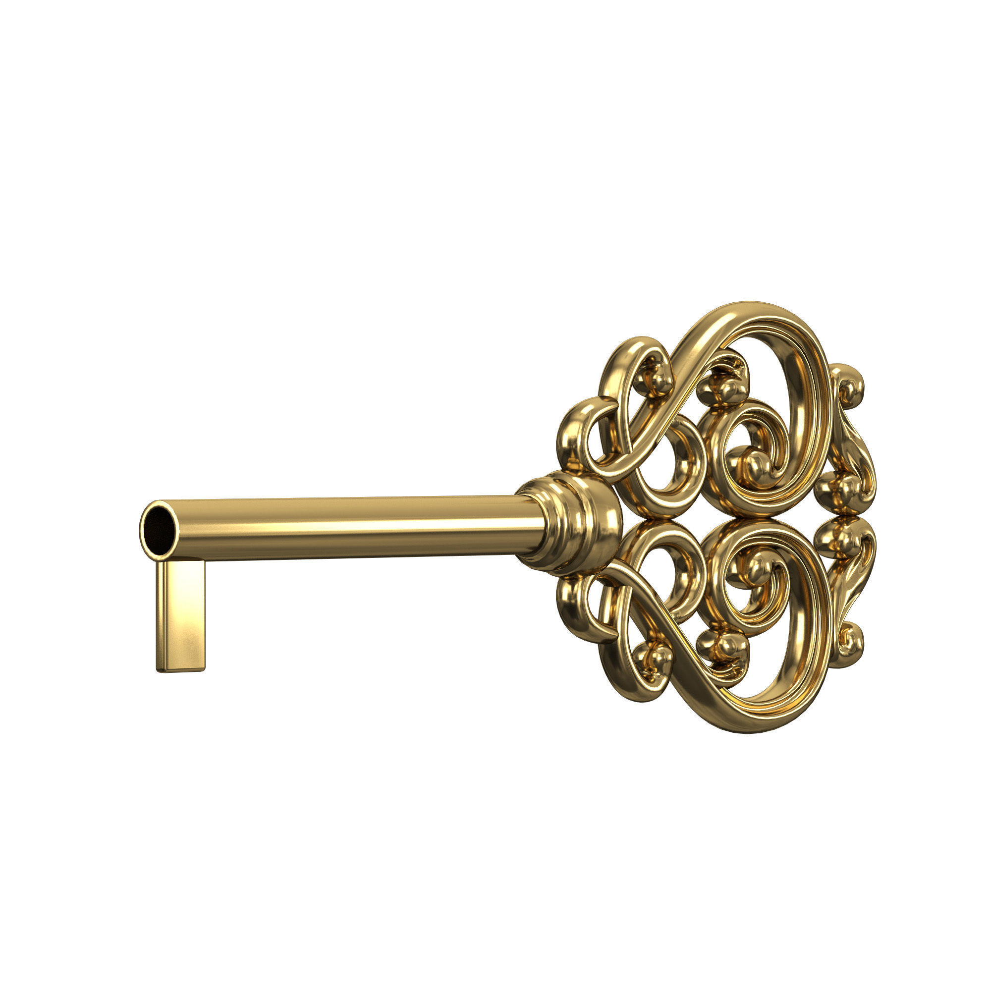 Golden key Pinocchio 3D model_2