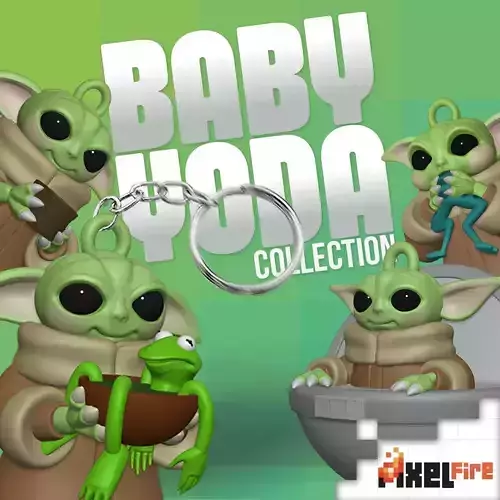 Baby Yoda Keychain Pack 3D print model
