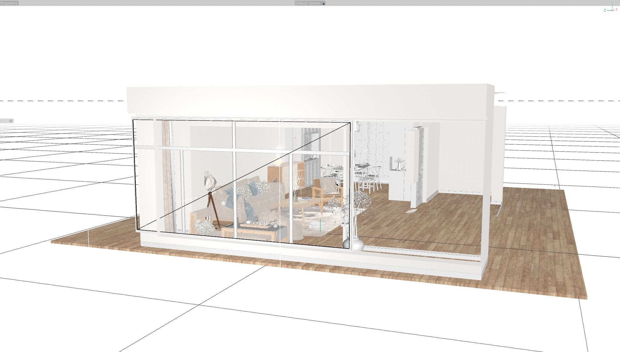 Living Room Interior Scene for Cinema 4D and Redshift Render  3D model_4