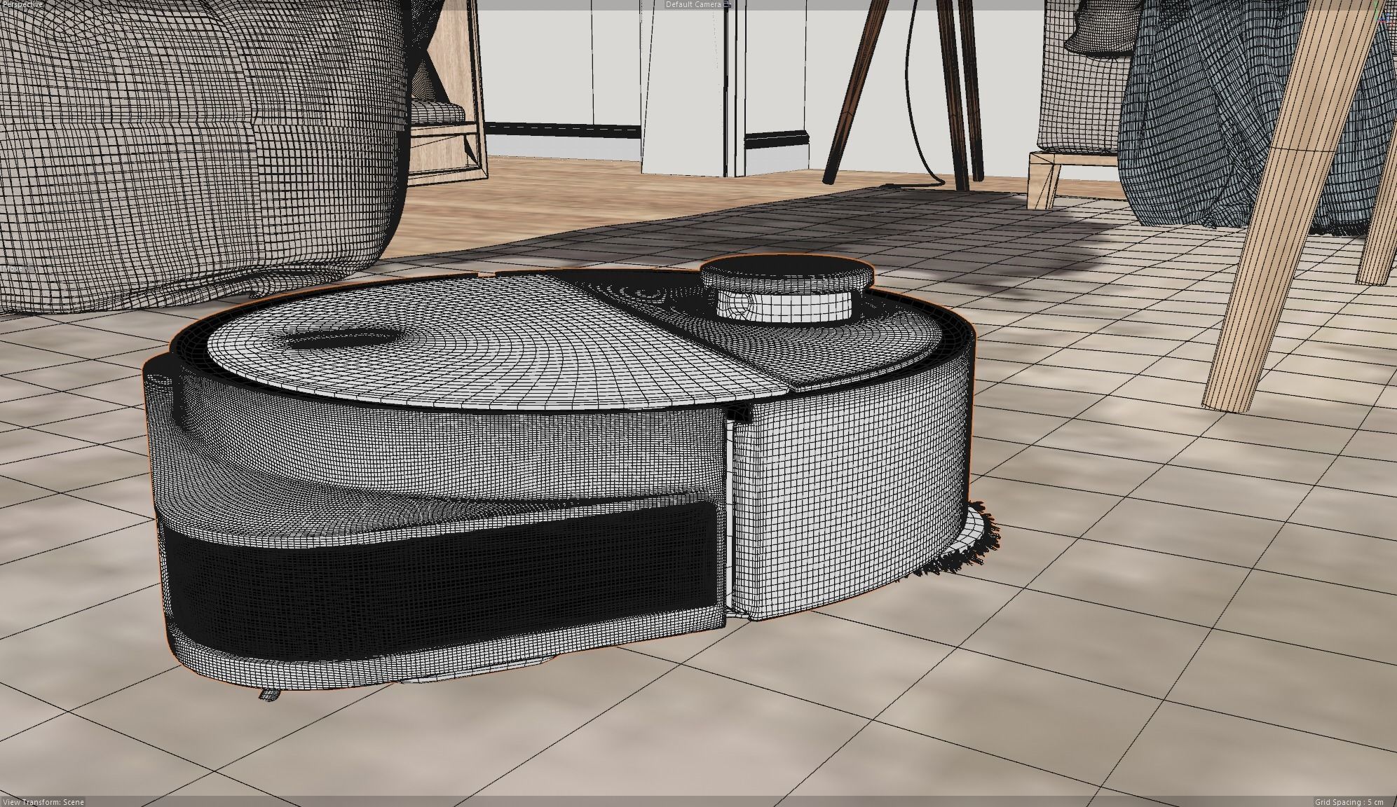 Living Room Interior Scene for Cinema 4D and Redshift Render  3D model_10