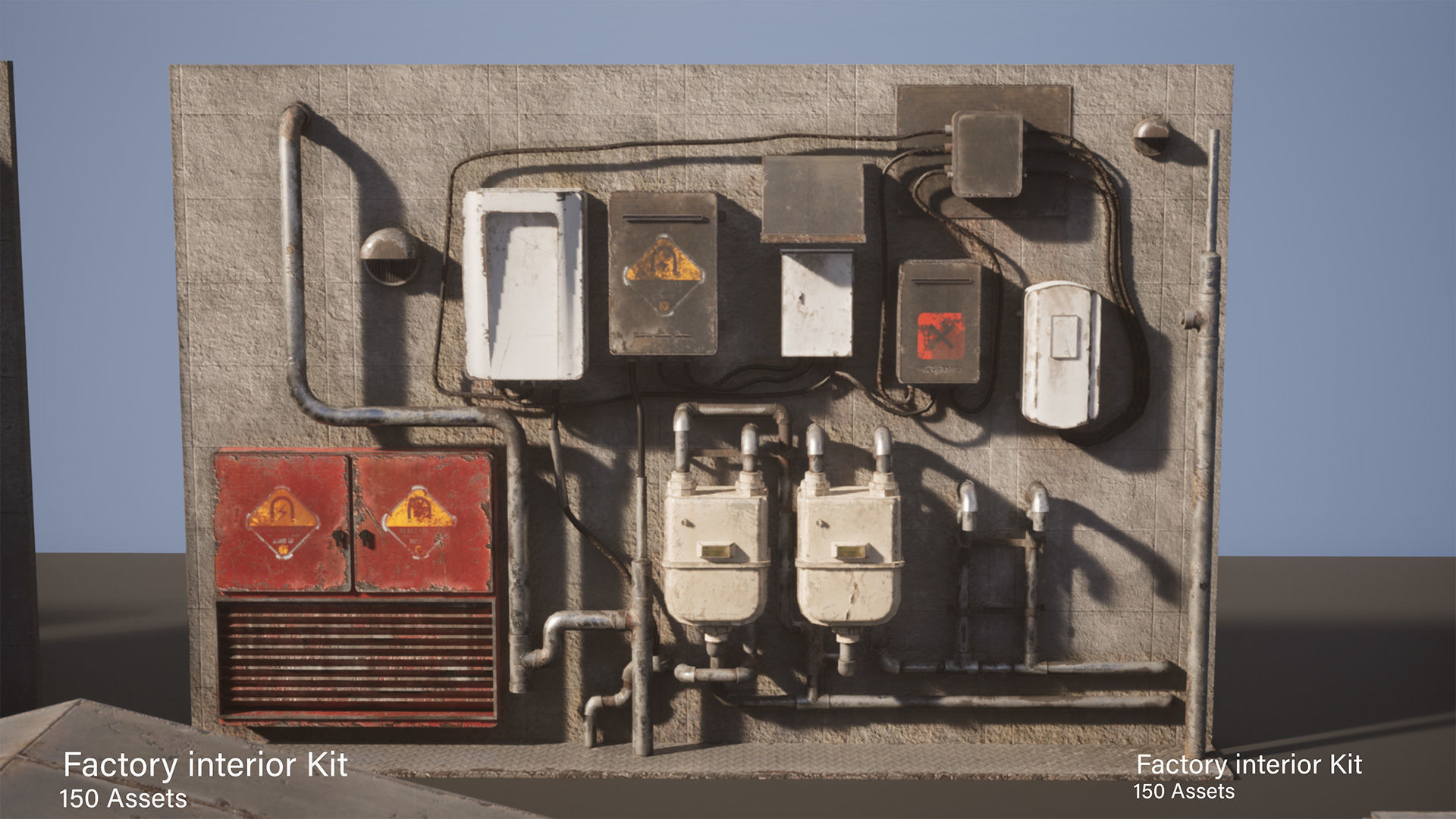 Modular Factory interior Kit Low-poly 3D model_25