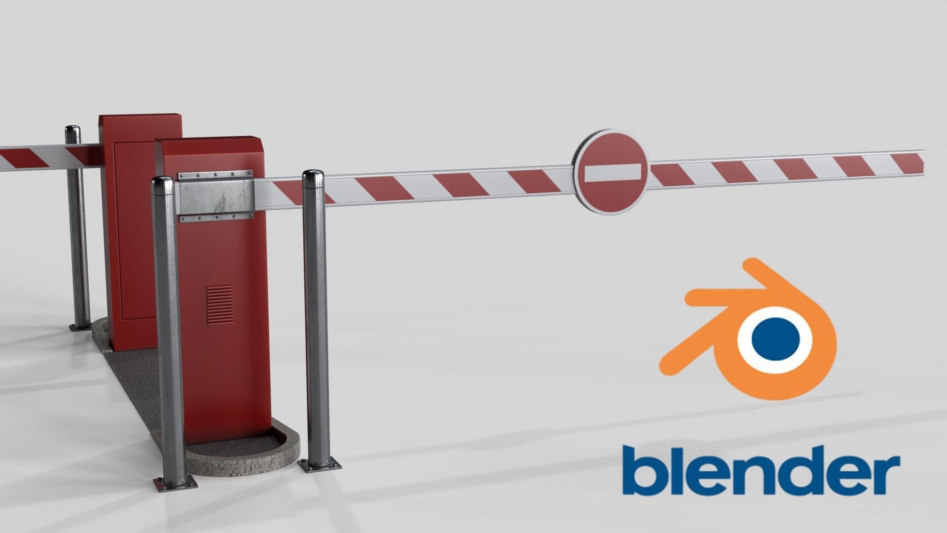 Security Barrier Low-poly 3D model_7