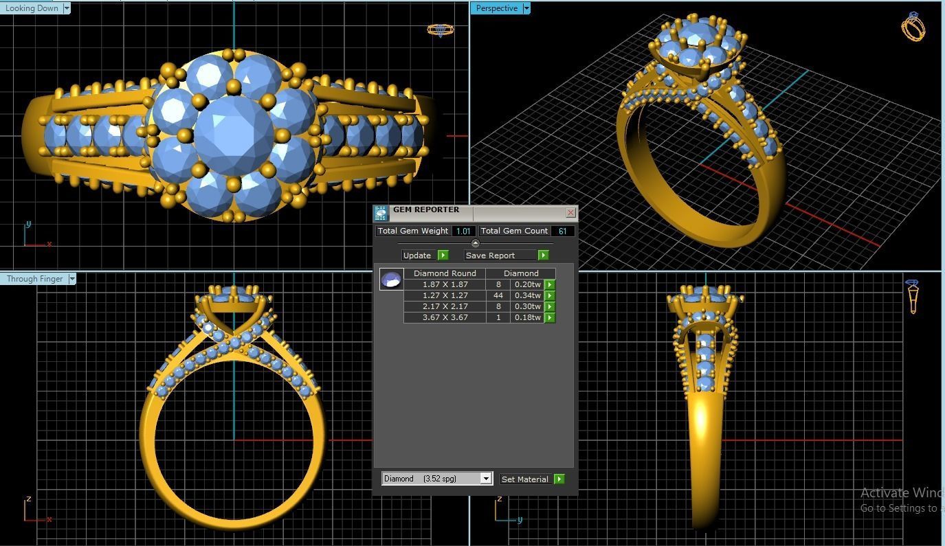 Diamond Ring 3D print model_1
