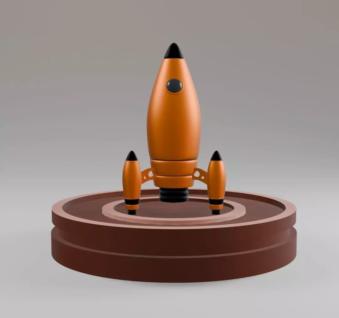 The rocket Free low-poly 3D model_0