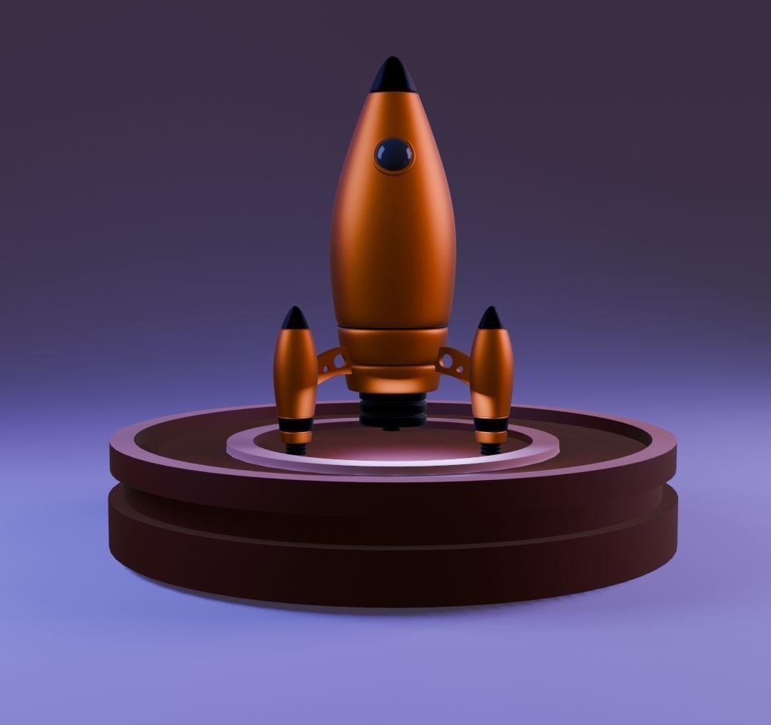 The rocket Free low-poly 3D model_3
