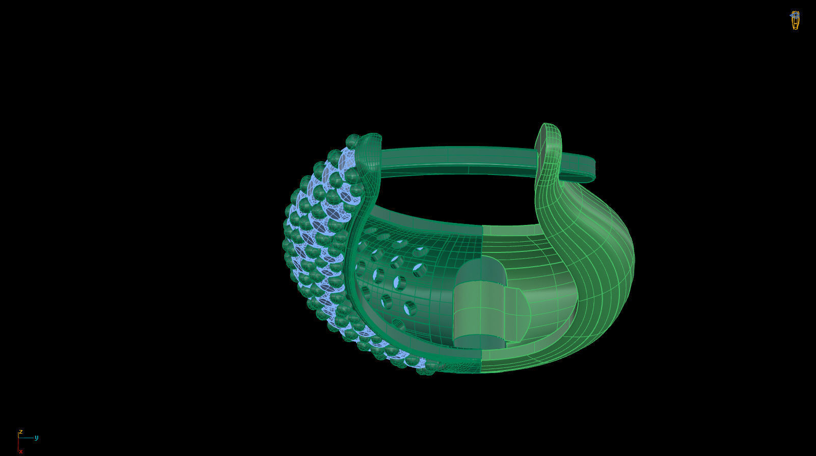 Huggie Hoop Clicker Earring Teardrop with Diamonds 3D print model_10