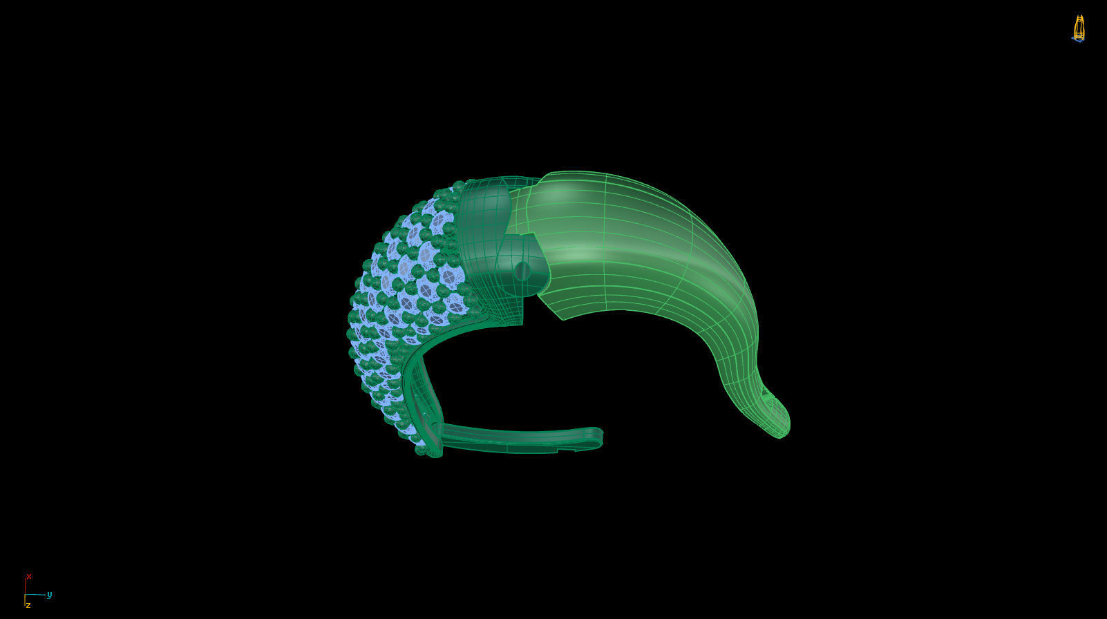 Huggie Hoop Clicker Earring Teardrop with Diamonds 3D print model_14