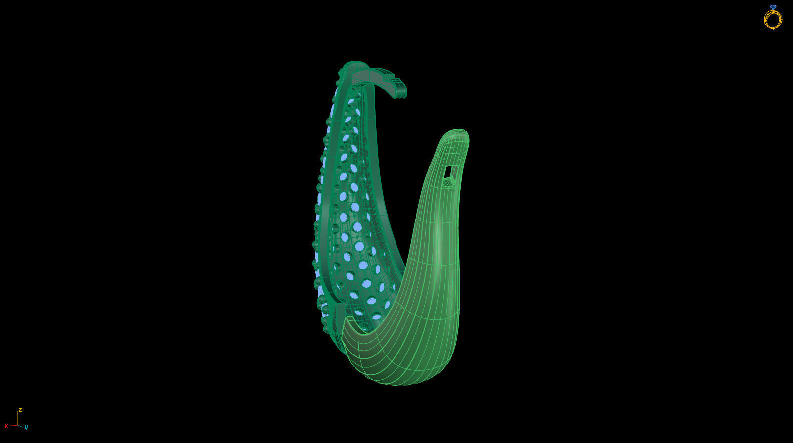 Huggie Hoop Clicker Earring Teardrop with Diamonds 3D print model_15