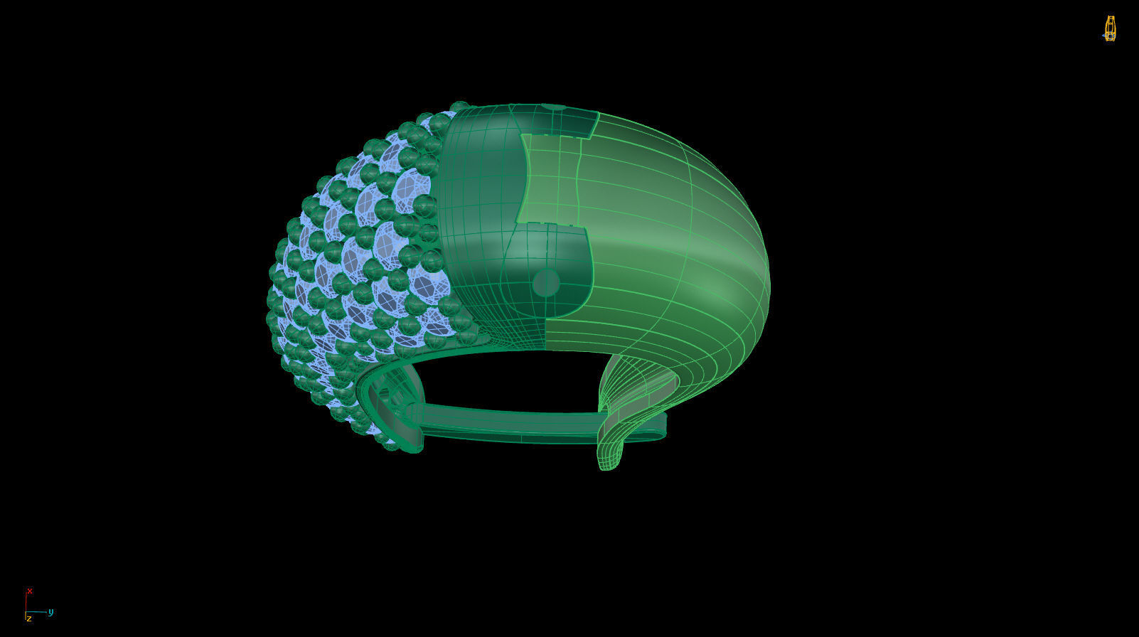 Huggie Hoop Clicker Earring Teardrop with Diamonds 3D print model_9