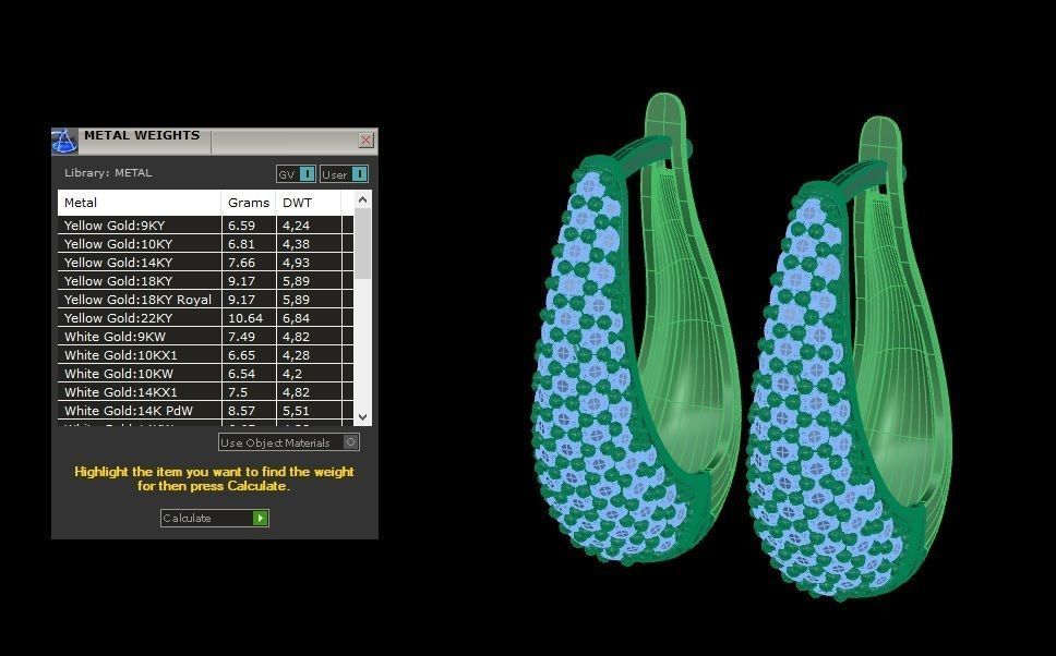 Huggie Hoop Clicker Earring Teardrop with Diamonds 3D print model_6