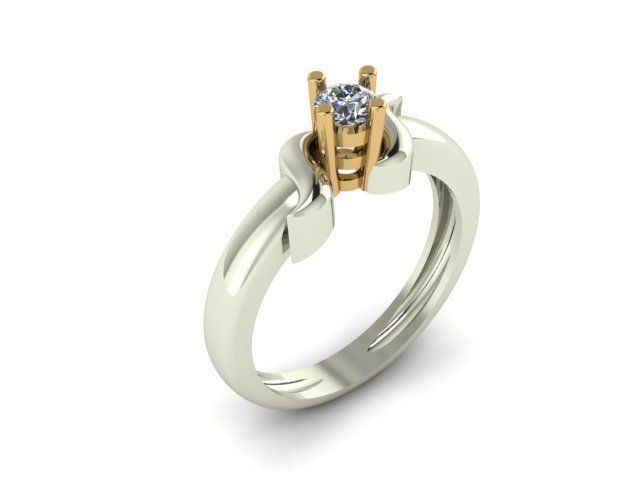 solitair ring  3D print model_8