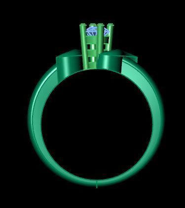 solitair ring  3D print model_11