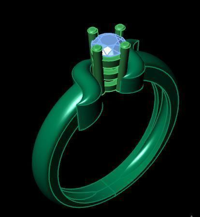 solitair ring  3D print model_9
