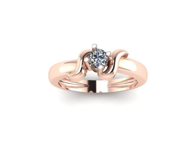 solitair ring  3D print model_5