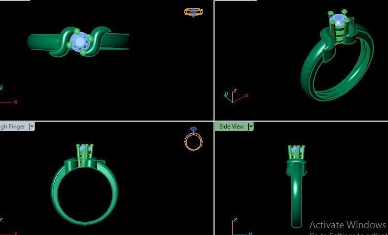 solitair ring  3D print model_13