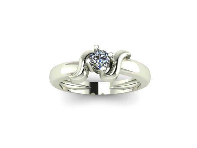 solitair ring  3D print model_4