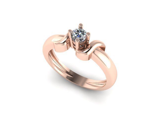 solitair ring  3D print model_2