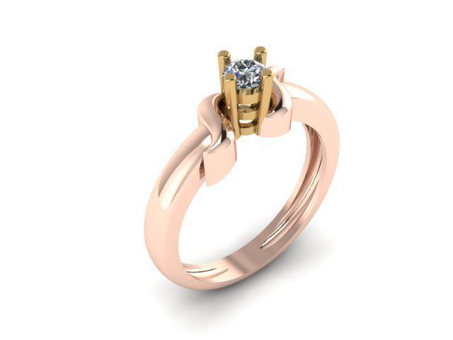 solitair ring  3D print model_7